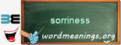 WordMeaning blackboard for sorriness